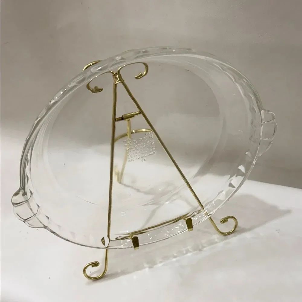 Pyrex Clear Glass Pie Dish 229 24 cm Corning USA 17 Oven Microwave Baking 9.5